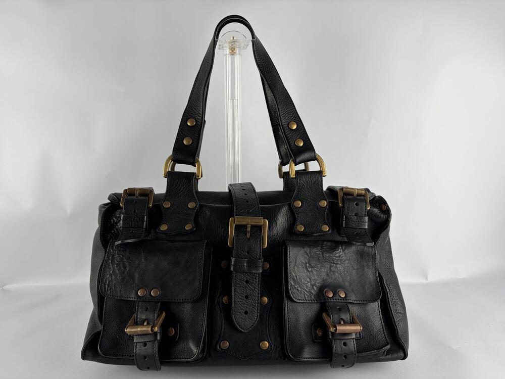 Vintage Mulberry Roxanne Black Leather Shoulder Bag